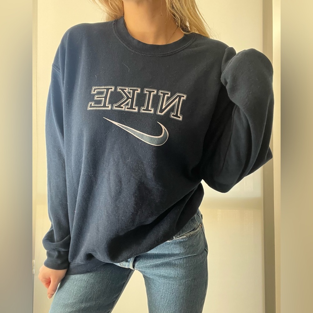 NIKE logo blue longsleeve  sweatshirt